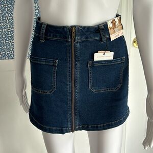 Sincerely Jules Zip Up Mini Denim Skirt